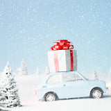 Christmas Cars On The Way Grand Fir Forest Backdrop IBD-246950 size:10ftx10ft