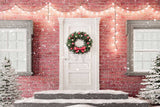 Christmas Tree And Wreath Decored Door Backdrop IBD-246952 size; 1.*6.5