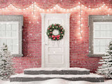 Christmas Tree And Wreath Decored Door Backdrop IBD-246952 size; 6.5*5
