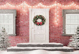 Christmas Tree And Wreath Decored Door Backdrop IBD-246952 size; 7*5