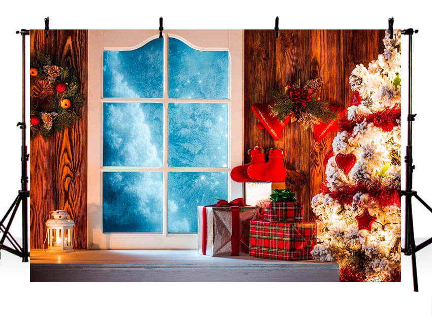 Christmas Interior Gift Boxes Home Studio Backdrop IBD-246959