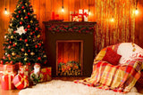 Christmas Interior Decoration Fireplace Christmas Tree Backdrop IBD-246960 size: 10x6.5