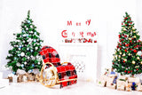 Christmas Interior Decoration Fireplace Christmas Tree Backdrop IBD-246961 size: 10x6.5