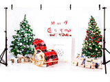 Christmas Interior Decoration Fireplace Christmas Tree Backdrop IBD-246961