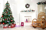 Christmas Tree Interior Fireplace And Recliner Backdrop IBD-246964 size: 10x6.5