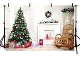 Christmas Tree Interior Fireplace And Recliner Backdrop IBD-246964