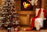 Christmas Tree Interior Fireplace And Recliner Backdrop IBD-246965 size: 10x6.5