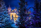 Christmas Trees Surround Villa House Backdrop IBD-246970 size: 7x5