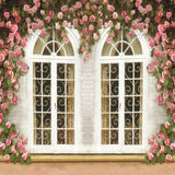 Pink Flower Window Studio Background size:10x10