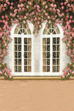 Pink Flower Window Studio Background size:6.5x10