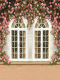 Pink Flower Window Studio Background size: 5x6.5