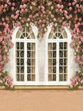 Pink Flower Window Studio Background size: 5x6.5