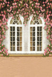 Pink Flower Window Studio Background size:5x7