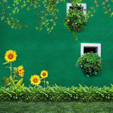 Sunflower Against Green Wall Photo Backdrop IBD-246975 size: 10x10
