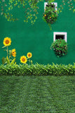 Sunflower Against Green Wall Photo Backdrop IBD-246975 size: 10x6.5