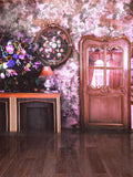 Europe Vintage Flower Paper Wall Photo Backdrop IBD-246976 size: 6.5x5