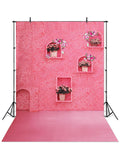 Vintage Pink Flower Paper Wall Photo Backdrop IBD-246978