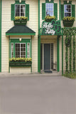 Green Vintage Shop Building Photo Backdrop IBD-246980 size: 6.5x10