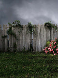 Vintage Gray Fence With Flower Photo Backdrop IBD-246982 size: 5x6.5