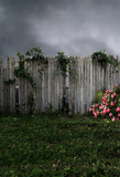 Vintage Gray Fence With Flower Photo Backdrop IBD-246982 size: 5x7