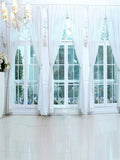 Europe Wood Floor Glasses Window Photo Backdrop IBD-246987 size: 5x6.5