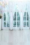 Europe Wood Floor Glasses Window Photo Backdrop IBD-246987 size: 6.5x10