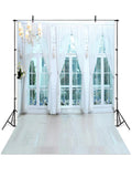 Europe Wood Floor Glasses Window Photo Backdrop IBD-246987