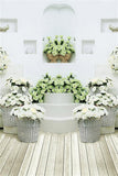 White And Light Green Flower Photo Backdrop IBD-246989 size: 6.5x10