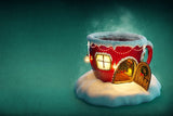 Creative Christmas Cup House Photo Backdrop IBD-246994 size: 10x6.5