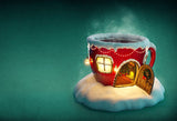 Creative Christmas Cup House Photo Backdrop IBD-246994 size: 7x5