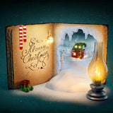 Creative Christmas House In The Book Photo Backdrop IBD-246995 size: 10x10