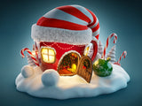 Creative Christmas Cup House Photo Backdrop IBD-246996 size: 6.5x5