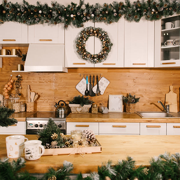 Christmas Interior Decoration Kitchen Decor Backdrop IBD-246998 size: 10ft to 10ft