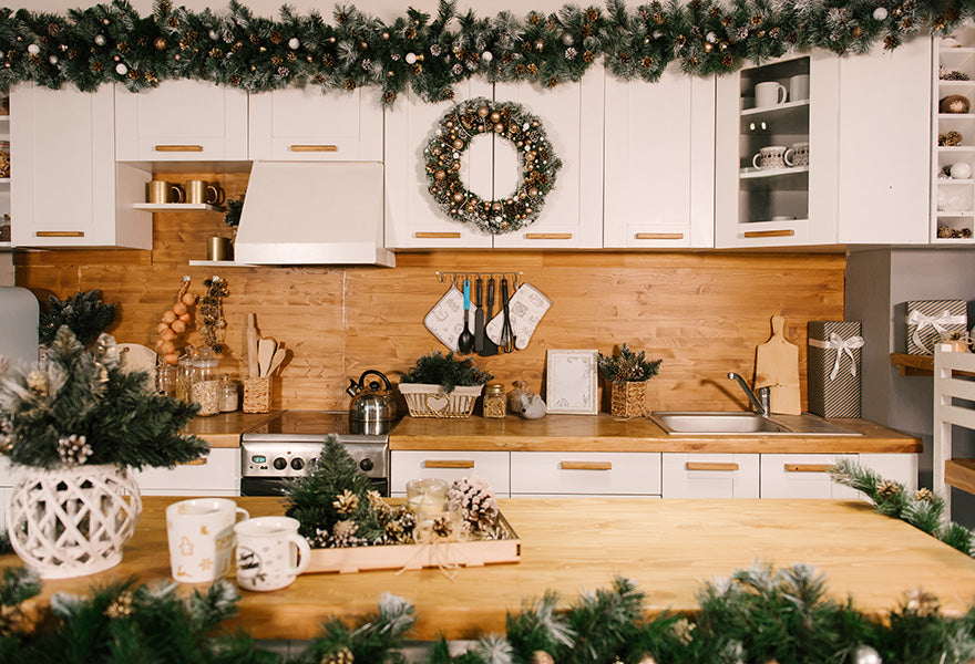 Christmas Interior Decoration Kitchen Decor Backdrop IBD-246998 size: 7ft to 5ft
