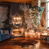 Christmas Interior Decoration Fireplace Backdrop IBD-246999 10ft to 10ft