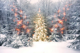 Snow Background Christmas Tree Decoration Backdrop Christmas Backdrop IBD-H19153 size:1.5x1