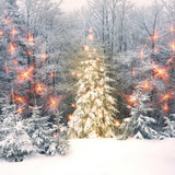 Snow Background Christmas Tree Decoration Backdrop Christmas Backdrop IBD-H19153 size:1x1