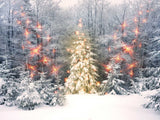 Snow Background Christmas Tree Decoration Backdrop Christmas Backdrop IBD-H19153 size:2x1.5
