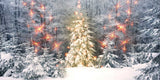Snow Background Christmas Tree Decoration Backdrop Christmas Backdrop IBD-H19153 sizeL6x3