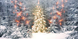 Snow Background Christmas Tree Decoration Backdrop Christmas Backdrop IBD-H19153 sizeL6x3