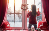 Window Decoration For Snow Background Christmas Backdrop IBD-H19155
