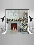 White Stove Background Christmas Decorations Backdrop Photography Backdrops IBD-P19188