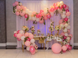 Indoor Wedding Scene Opening Balloon Curtain Background Relatives and Friends Photography Backdrop IBD-20031 - iBACKDROP-backdrop for wedding, Backdrop Wedding, backdrops for weddings, custom, engagement backdrop, Flower Background, Flowers Backdrops, wedding backdrop, Wedding Backdrops, wedding ceremony backdrop, wedding ceremony backdrops