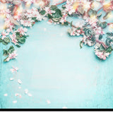 Light Blue Flower and Branch Decoration Background Special Backdrop for Photography Studio IBD-20059