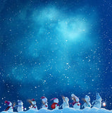 Little Snowman Light Blue Background Christmas Backdrops IBD-19399