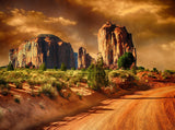 Loess Landscape Background the Beautiful Photography Backdrop of Monument Valley IBD-20088 - iBACKDROP-For Photography, Landmark Background, Loess Landscape Background, Monument Valley, Photography Background, Portrait Photography backdrops, scenic backdrops, Scenic Background, Scenic Landscape Background