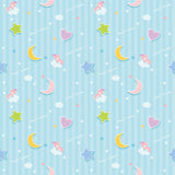 Lovely Moon and Star Background Children Cartoon Stripe Good Dream Photos Background IBD-20047