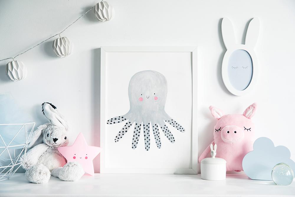 Lovely Little Octopus Background Baby Shower Backdrops IBD-19436