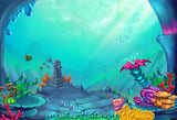 Baby Kid Backdrops Cartoon Fairytale Backdrops Ocean Background MJ00021-E - iBACKDROP-aquarium backdrop, Baby Kid Backdrops, Cartoon Fairytale Backdrops, ocean backdrop, under the sea backdrop