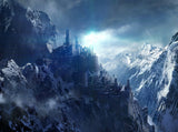 Magic World Castle Movie Backdrop Snow Mountain Background IBD-20186 - iBACKDROP-Ice Cream, Mountain, Mountain Backdrop, Snowy Background